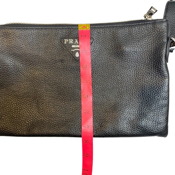 Black pebble Leather Cross body Purse - Picture 12 of 12